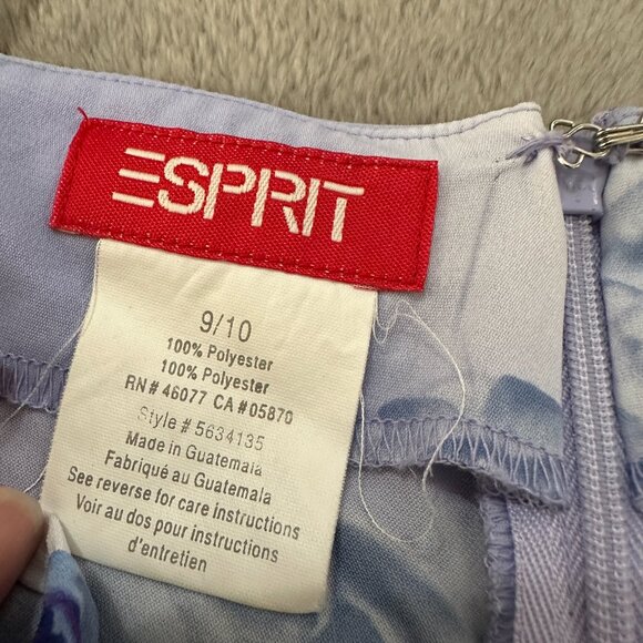 Vintage 90s Y2K Esprit Purple Floral Drape Neck Slip Dress 9/10 Fairy Whimsigoth - Picture 6 of 6